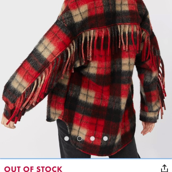 Oversized fringe flannel - Picture 2 of 4
